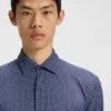 Printed slim-fit shirt in performance-stretch jersey