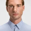 Printed slim-fit shirt in performance-stretch jersey