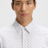 Printed slim-fit shirt in performance-stretch jersey