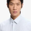 Printed slim-fit shirt in performance-stretch jersey