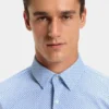 Printed slim-fit shirt in performance-stretch jersey