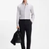 Printed slim-fit shirt in performance-stretch jersey