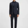 Printed slim-fit shirt in performance-stretch jersey