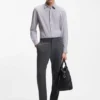 Printed slim-fit shirt in performance-stretch jersey