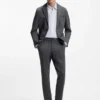 Printed slim-fit shirt in performance-stretch jersey
