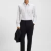 Printed slim-fit shirt in performance-stretch jersey