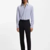 Printed slim-fit shirt in performance-stretch jersey