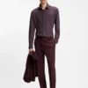 Printed slim-fit shirt in performance-stretch jersey