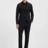 Printed slim-fit shirt in performance-stretch jersey