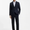 Printed slim-fit shirt in performance-stretch jersey
