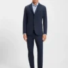 Printed slim-fit shirt in performance-stretch jersey