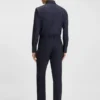 Printed slim-fit shirt in performance-stretch jersey