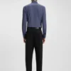 Printed slim-fit shirt in performance-stretch jersey