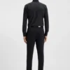 Printed slim-fit shirt in performance-stretch jersey