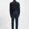 Printed slim-fit shirt in performance-stretch jersey