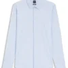 Printed slim-fit shirt in performance-stretch jersey