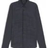 Printed slim-fit shirt in performance-stretch jersey