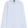 Printed slim-fit shirt in performance-stretch jersey