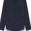 Printed slim-fit shirt in performance-stretch jersey