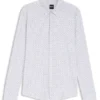 Printed slim-fit shirt in performance-stretch jersey