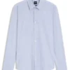 Printed slim-fit shirt in performance-stretch jersey