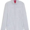 Printed slim-fit shirt in performance-stretch jersey