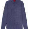 Printed slim-fit shirt in performance-stretch jersey