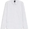 Printed slim-fit shirt in performance-stretch jersey