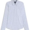 Printed slim-fit shirt in performance-stretch jersey