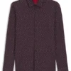 Printed slim-fit shirt in performance-stretch jersey