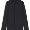 Printed slim-fit shirt in performance-stretch jersey