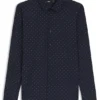 Printed slim-fit shirt in performance-stretch jersey