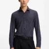 Printed slim-fit shirt in stretch jersey