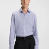 Printed slim-fit shirt in stretch jersey