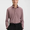 Printed slim-fit shirt in stretch jersey