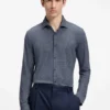 Printed slim-fit shirt in stretch jersey
