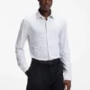Printed slim-fit shirt in stretch jersey