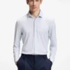 Printed slim-fit shirt in stretch jersey