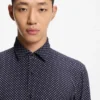 Printed slim-fit shirt in stretch jersey