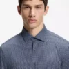Printed slim-fit shirt in stretch jersey
