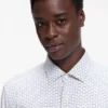 Printed slim-fit shirt in stretch jersey