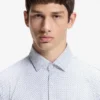 Printed slim-fit shirt in stretch jersey