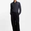Printed slim-fit shirt in stretch jersey