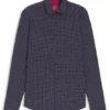 Printed slim-fit shirt in stretch jersey