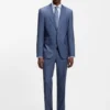 Printed slim-fit shirt in wrinkle-free cotton twill
