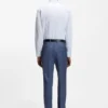 Printed slim-fit shirt in wrinkle-free cotton twill