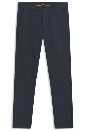 Printed slim-fit trousers in stretch cotton