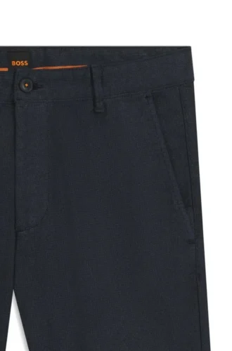 Printed slim-fit trousers in stretch cotton