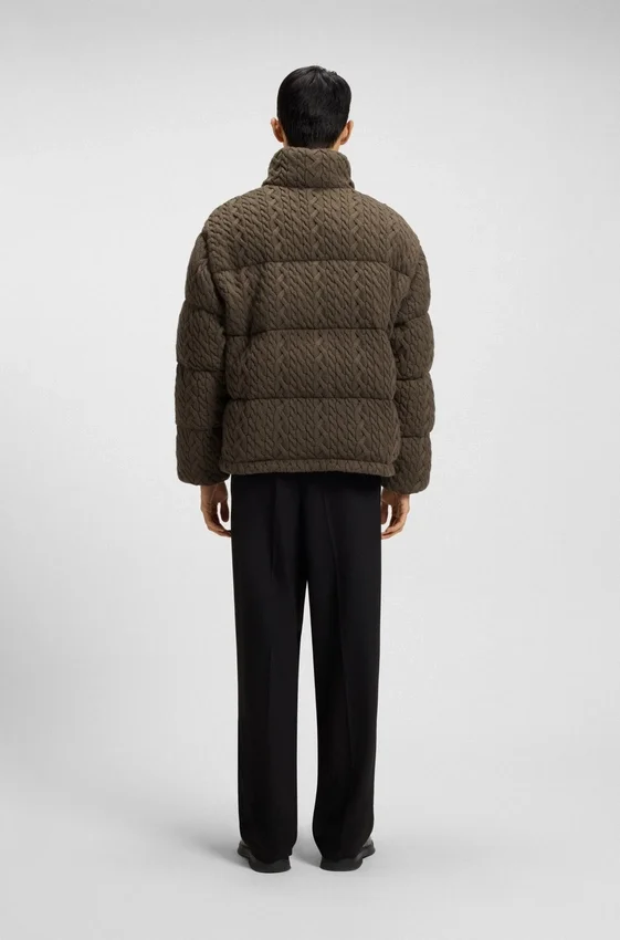 Puffer jacket with cable-knit structure Puffer jacket with cable-knit structure