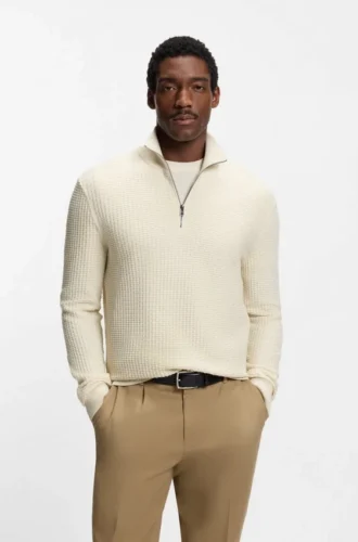 Quarter-zip sweater in cotton